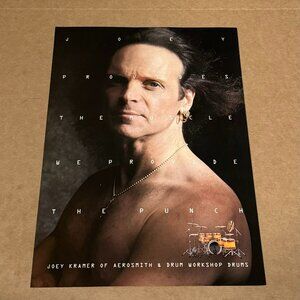 Joey Kramer of Aerosmith - DW DRUMS - 1995 Print Advertisement